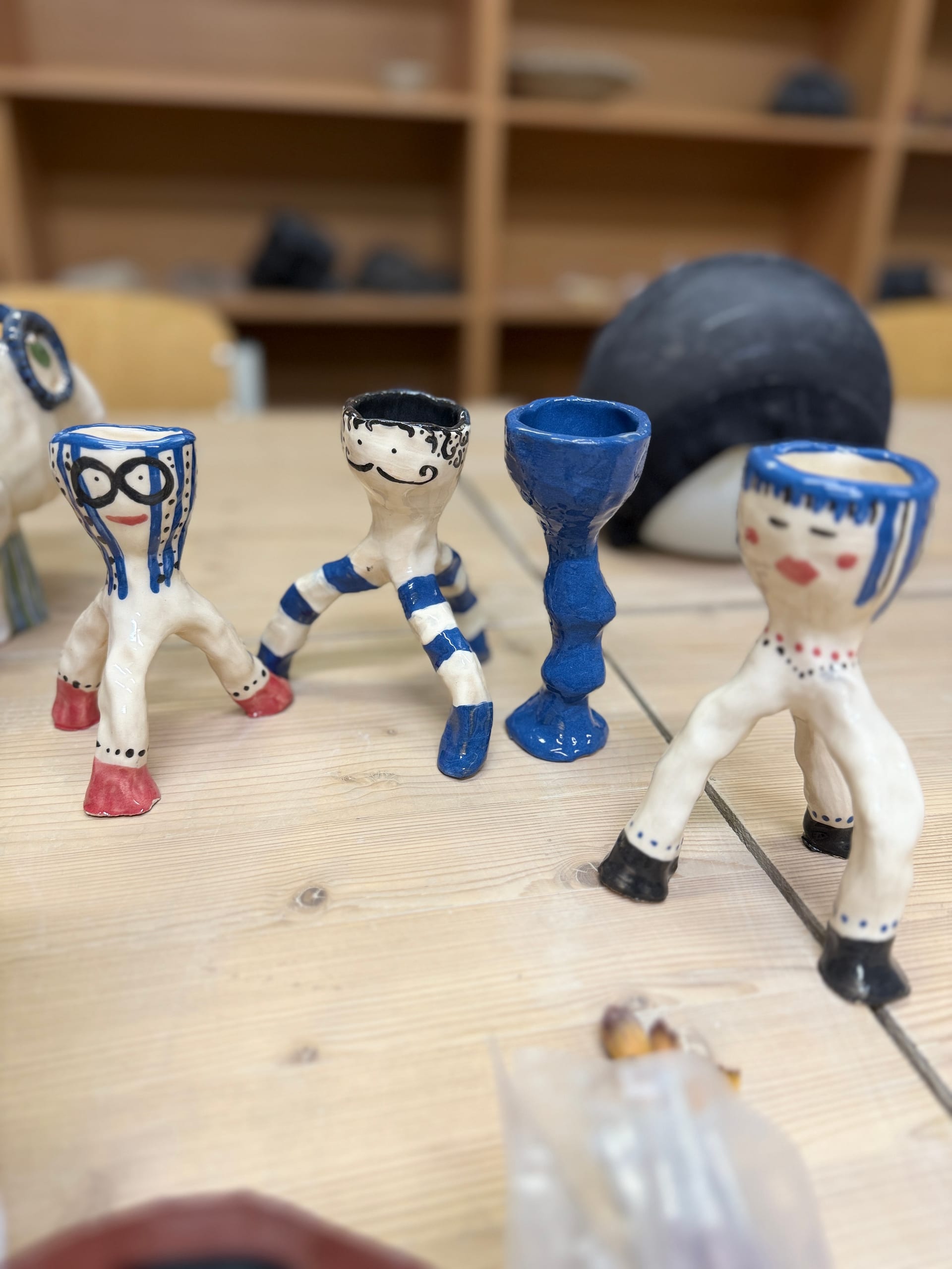 Pieces in progress at the studio